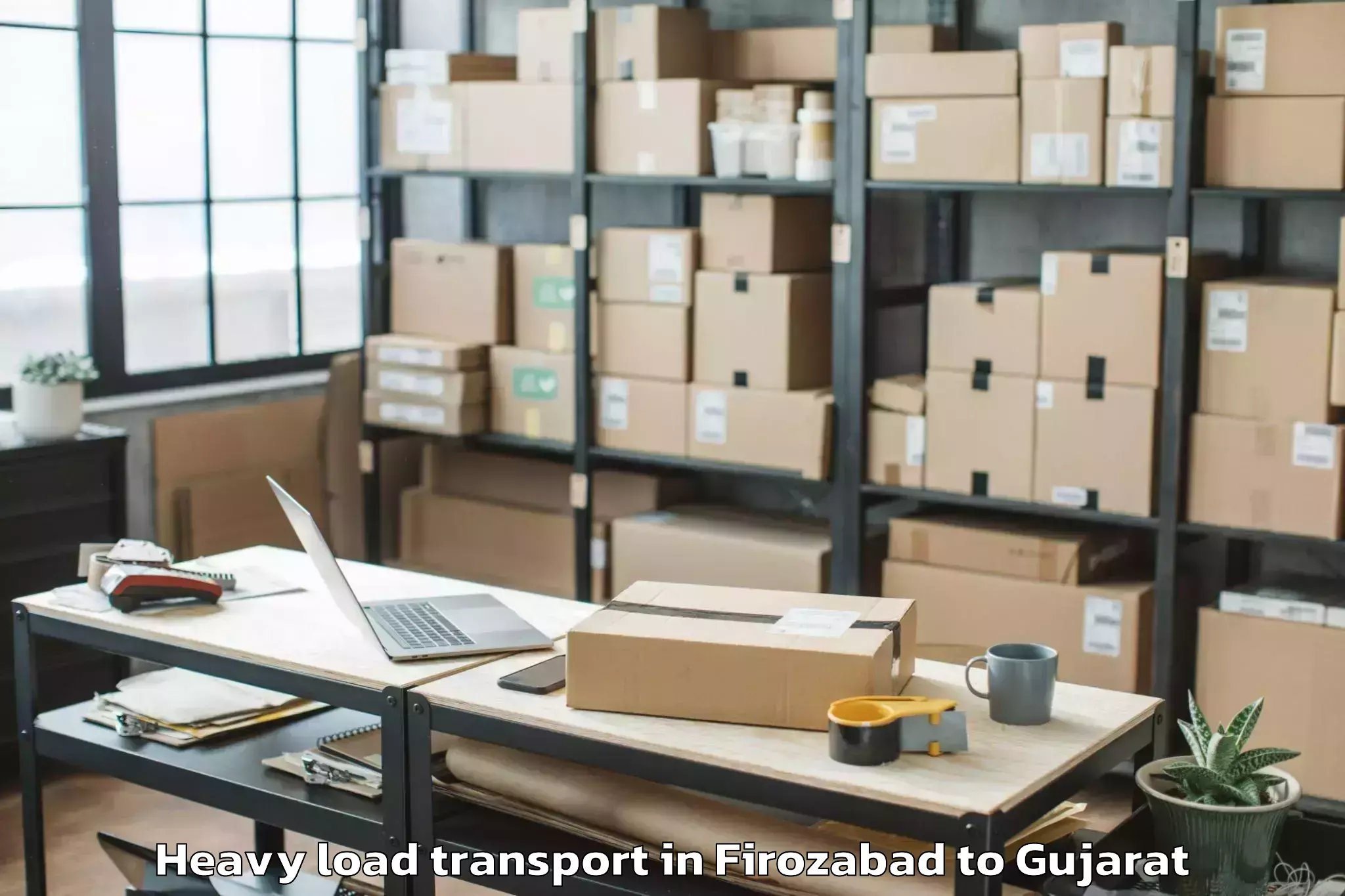 Affordable Firozabad to Visnagar Heavy Load Transport